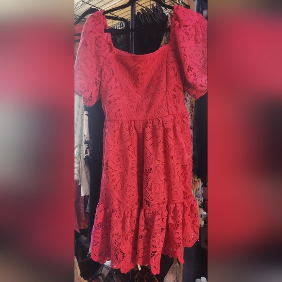 NWOT Flying Tomato "Never Be The Same" woven mini dress, fuschia, size L - Picture 8 of 11